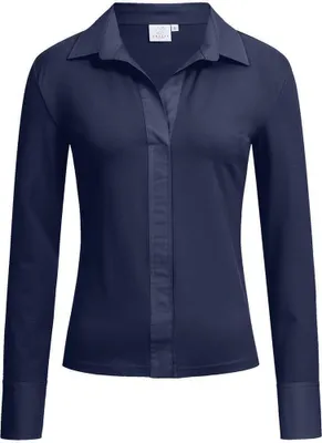 Produktbild von Greiff SHIRTS Damen Shirtbluse Lang Kragen V-Neck Regular Marine M
