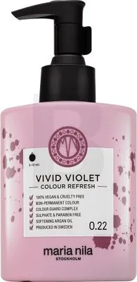 Immagine prodotto di Maria Nila Colour Refresh maschera nutriente con pigmenti colorati per capelli con sfumature viola Vivid Violet 300 ml