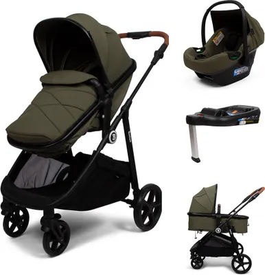 Produktbild von Baninni 4-in-1 Multiständer Kinderwagen mit Autositz und Basis Nelia Grün