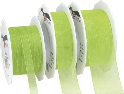 Obrázok produktu pre darček 60725-127 100% polyesterová organzová stuha 25 mm, jablkovo zelená (25 m)