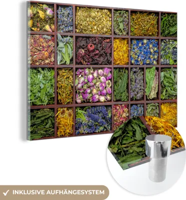 Obrázok produktu pre MuchoWow® Sklenené obrázky - Obrázky na stenu - Fotografia na skle zblízka sušených kvetov 60x40 cm Dekorácia na stenu zo skla - akrylový sklenený obrázok - akrylové obrázky - sklenené fotografie