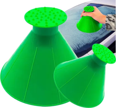 Image de Gratte-glace conique pour voiture 2 en 1 plastique + entonnoir