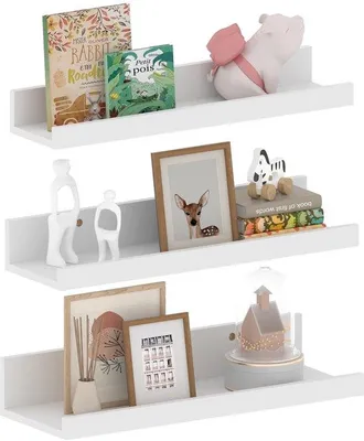 Image de Étagères de 40 cm, blanches, lot de 3, différentes dimensions