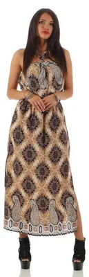 Produktbild von Damen Sommerkleid mit Barockmuster; Beige S/M