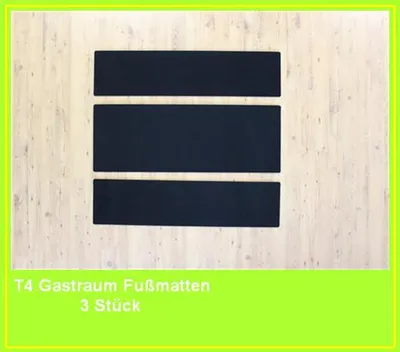 Produktbild von Gastraum Teppich Fußmatten hinten 3-tlg. passend für VW T4 Multivan mit Schienen