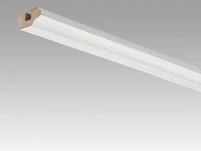 Produktbild von Meister | 2,38 m | Silber 4021 2 Meter Deckenabschlussleiste, Wand Deckenleiste Streifer, Dekorleiste Montageleiste, Innenausbau Renovierung, Weiss Silberfarben