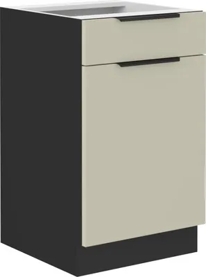 Zdjęcie produktu dla Szafka dolna z szufladą AGAFIJA - szerokość 50 cm, kaszmir / czarny