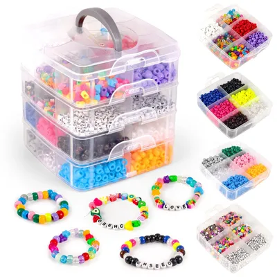 Image de Solidchoice - Ensemble de perles pour bracelets, 24 couleurs dans une boîte