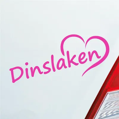 Produktbild von Auto Aufkleber Dinslaken Herz Stadt City Liebe Love Heimat Heart 19x8 cm Pink Sticker Heckscheibenaufkleber