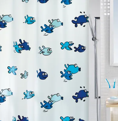 Produktbild von Spirella Duschvorhang Tiere, vers. Designs Farbe: Hugo blue