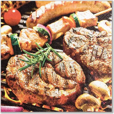 Produktbild von 20 Servietten Steak - Leckereien vom Grill 33x33cm