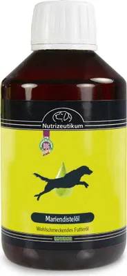Produktbild von Mariendistelöl 250 ml wohlschmeckendes Futteröl für Hunde unterstützt die Leberfunktionen und beruhigt die Haut