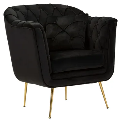 Produktbild von Turtuk - Sessel, 88x83x91h cm Schwarz, mit Kissen
