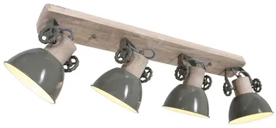 Produktbild von LED Deckenstrahler, Metall, Holz, Spots verstellbar