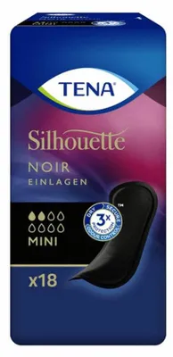 Zdjęcie produktu dla 6x TENA Silhouette Noir Mini wkładki higieniczne, czarne | opakowanie (18 sztuk)