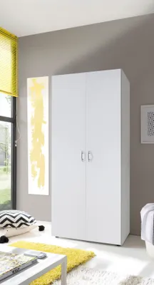 Produktbild von Kleiderschrank klein Weiß BASE 80 cm breit