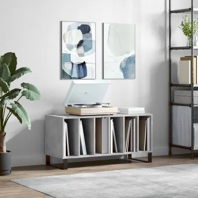 Produktbild von Design New Plattenschrank Betongrau 100x38x48 cm Holzwerkstoff CD- & DVD-Regale CC32059028