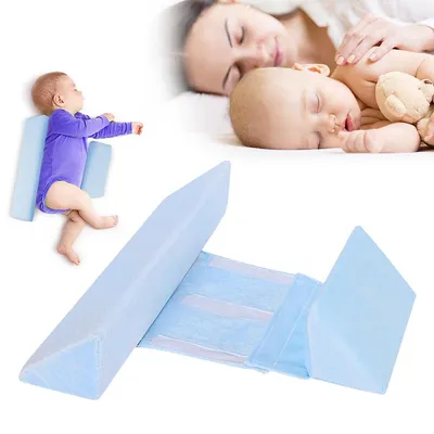 Produktbild von Kopfkissen,Seitenstützkissen,Baby Seitenschläferkissen, Lagerungskissen, Verstellbares Keilkissen,43x10x10 cm,Blau