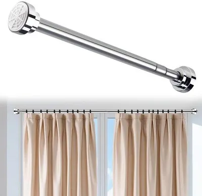 Produktbild von Duschvorhangstange ohne Bohren – Teleskopstange – Verstellbar 66-200 cm – Rutschfest – Edelstahl – Tragfähigkeit 25 kg – Spannstange