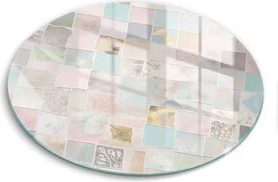Produktbild von Glasschneideplatte - Herdabdeckplatte - fi40 cm -Schneidebrett - Spritzschutz - Pastellkomposition