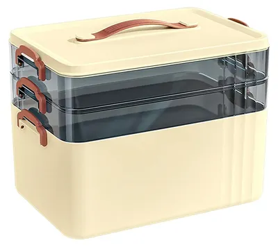 Imagen del producto de Solidchoice - Caja de almacenamiento multifuncional para medicamentos con 3 compartimentos