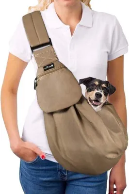 Immagine prodotto di Famanu: Borsa trasportino per animali domestici – con spallacci regolabili, cintura di sicurezza e tasca