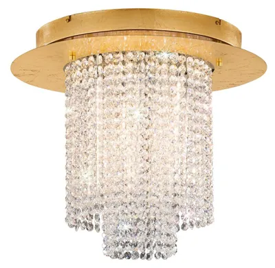 Image de Plafonnier à LED en cristal Vilalones 10-flamme or, transparent