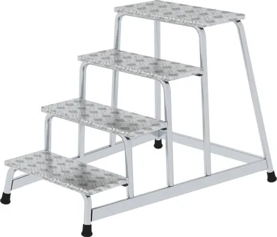 Produktbild von Günzburger Arbeitspodest 4 Stufen Podest-H.800mm Aluminium -Riffelblech - 50010