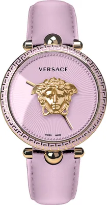 Produktbild von Versace VECO02222 Palazzo Empire gold pink Leder Armband Uhr Damen NEU