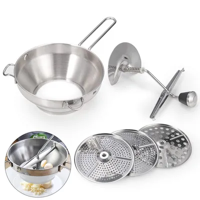 Produktbild von Passiergerät aus Edelstahl mit 3X Siebeinsatz, Passiermühle spülmaschinengeeignet