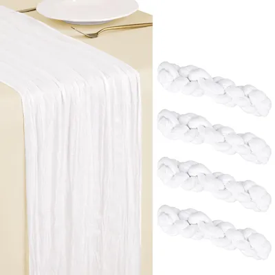 Produktbild von Weiße Käsetuch Tischläufer Set von 12, 45x275cm