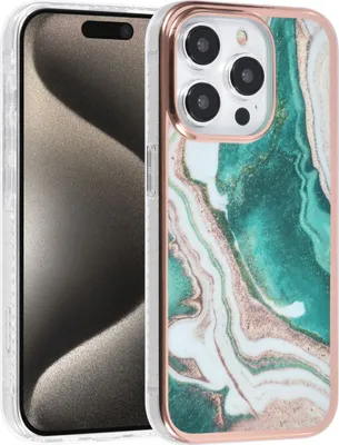 Produktbild von UNIQ Accessory iPhone 15 Pro TPU Back Cover - Marble Green