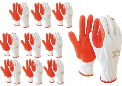 Obrázek produktu pro Pracovní rukavice / bílo-oranžové / Velikost: 10 - XL / OX-ORANGINA - 10 kusů.