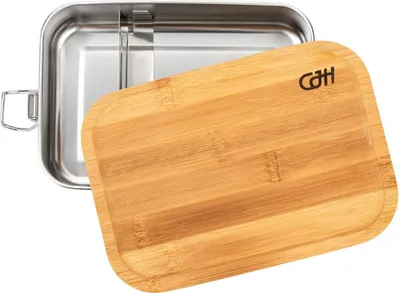Produktbild von Herbertz Edelstahl Lunch Box Mit Trenner Und Bambus-Deckel - M