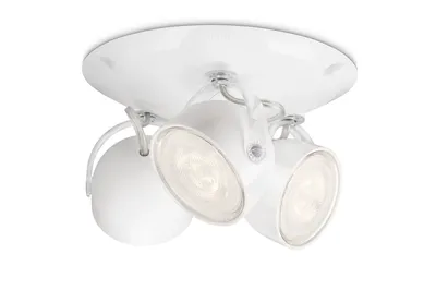 Produktbild von Philips myLiving Spot 532333116, Strahler Oberflächenbeleuchtung, Nicht austauschbare(s) Leuchtmittel, 3 Glühbirne(n), LED, 2700 K, Weiß