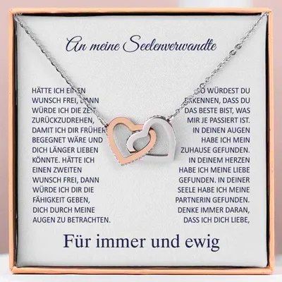 Produktbild von An meine Seelenverwandte - Verbundene-Herzen-Halskette für Damen - SONA_HEARTS