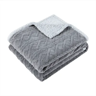 Produktbild von Flauschige Kuscheldecke Sherpa Sofaüberwurf Kuschelig Wendbar Wohndecke Skandi 150x200cm