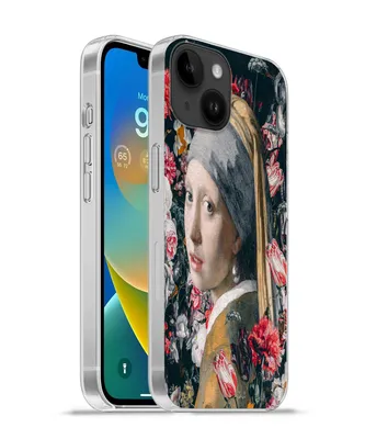 Produktbild von MuchoWow® Handyhülle Schutzhülle Hülle für Apple iPhone 14 - Softcase Das Mädchen mit dem Perlenohrring - Blumen - Vermeer Silikon Softcase Handy Hülle - Mobiltelefonhülle