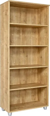 Image de Armoire de classement avec étagères – Armoire en bois pour le bureau et le télétravail, avec 4 étagères réglables, étagère de rangement pour dossiers et livres – Chêne saphir, 190x80x40 cm