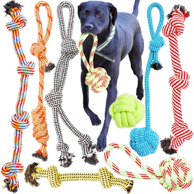 Produktbild von Youngever große Hundeseilspielzeug Set für Großer Hunde, Welpe Hunde, Welpen Kau