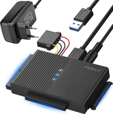 Produktbild von Adapter USB 3.1 auf SATA Ide kompatibel 2,5/3,5 Zoll Festplatte/SSD bis zu 16 TB, 5 Gbit/s, DC-Stromversorgung 1