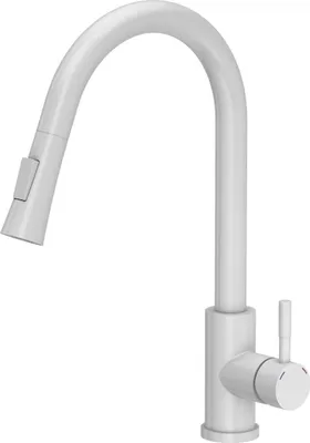 Obrázok produktu pre Kuchynská batéria QUADRON 360°, JULIA SteelQ, farba: biela, výška: 42,5 cm Funkcia QFix, kuchynská batéria z nehrdzavejúcej ocele, kuchynská batéria