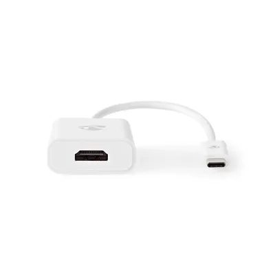 Produktbild von Nedis USB-C Adapter - USB 3.2 Gen 1 - USB-C Stecker - HDMI Ausgang - 4K@30Hz - 0.20 m - Rund - Vernickelt - PVC - Weiss - Box