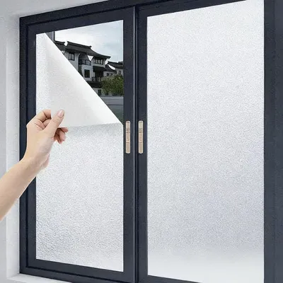 Imagen del producto de Película adhesiva para ventanas, opaca, no transparente, de 30 x 200 cm, con adhesivo estático, con protección UV, ideal para oficinas y baños