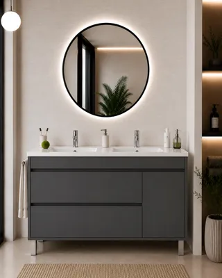 ORIGEN BATH CAPRERA Badmöbel mit Doppelwaschbecken 120x45 cm, Graphit