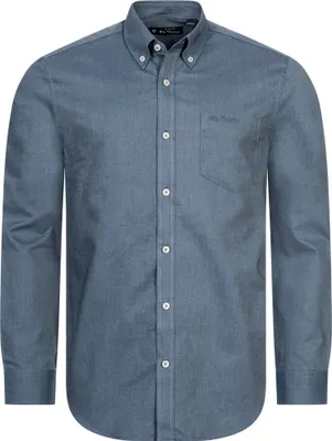 Produktbild von M|BEN SHERMAN Oxford Herren Langarm Hemd 0077857-DARKBLUE