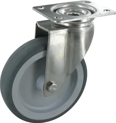 Produktbild von Apparaterollen Lenkrolle ohne Feststeller Ø125mm TPE Gummi Anschraubplatte