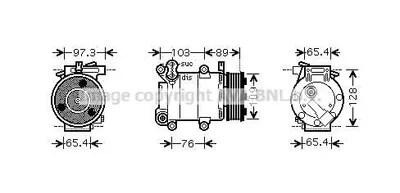 Produktbild von PRASCO FDAK391 VS16 Klimaanlage Klimakompressor R134a für FORD Focus II Schrägheck (DA, HCP, DP) Focus II Kombi (DA, FFS, DS) C-MAX (DM2) Focus C-Max