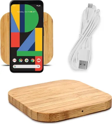 Produktbild von QI Ladegerät für Google Pixel 10 9 8a 8 7 6 5 Pro XL Wireless Bambus Ladestation