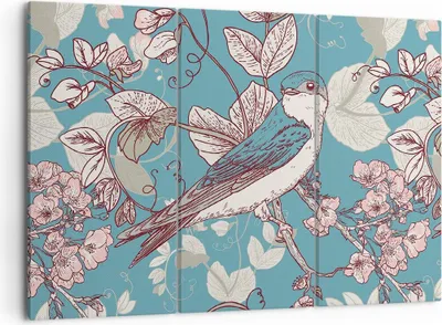 Produktbild von Bild auf Leinwand - Leinwandbild - Vogel Baum modern - 105x70cm - Wand Bild - Wanddeko - Wandbilder - Leinwanddruck - Bilder - Kunstdruck - Wanddekoration - Leinwand bilder - Wandkunst - CE105x70-3585